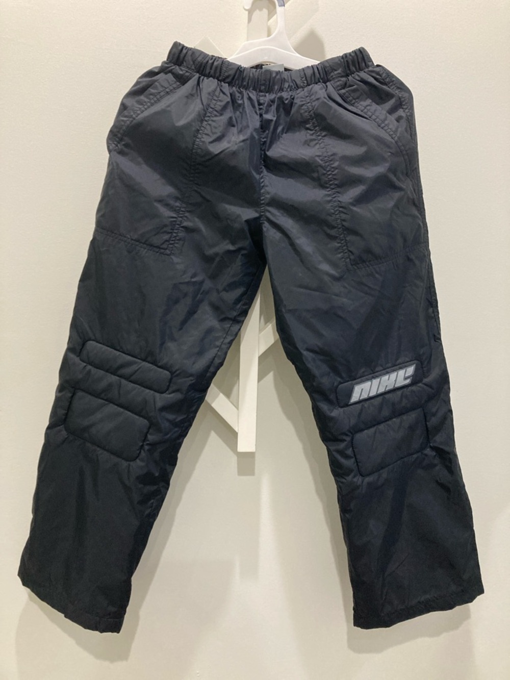 Nike Kids Black Drawstring SnowPants with Silver Logo